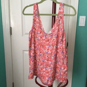Free People, Peach floral tank, Sz M